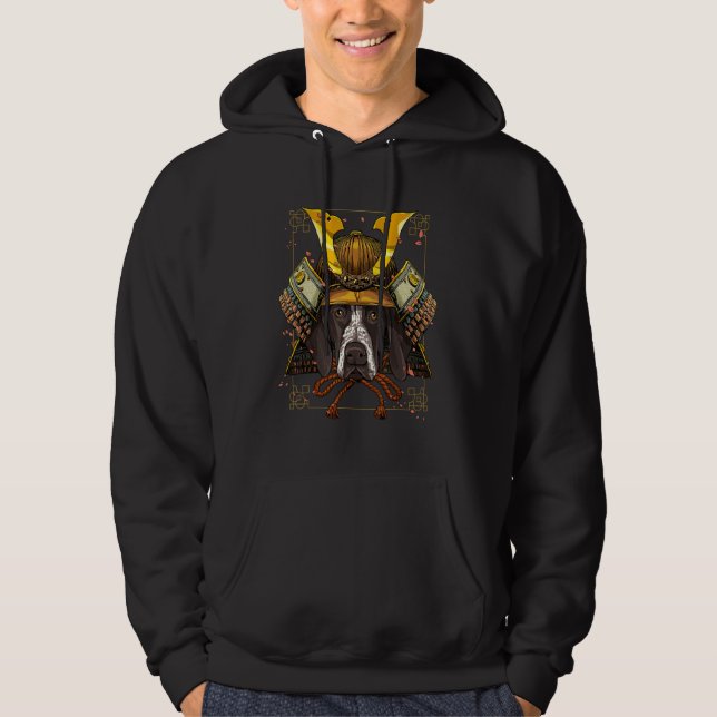 Samurai German Shorthaired Pointer Japanese Warrio Hoodie (Front)