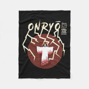 Samurai Ghost Boo Groovy Cute Ghost Funny Hallowee Fleece Blanket