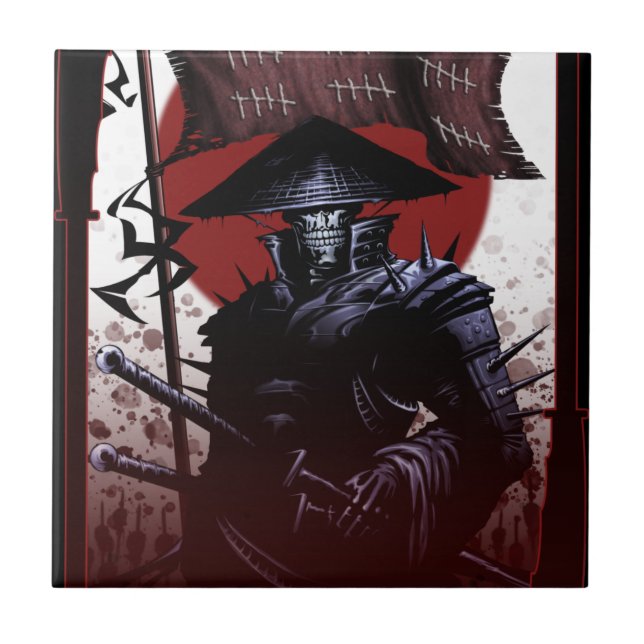 Samurai_ghost Ceramic Tile (Front)