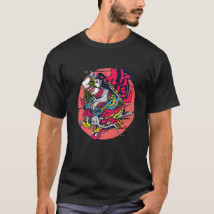 Samurai Girl Dragon Warrior Ninja Japanese Katana T-Shirt