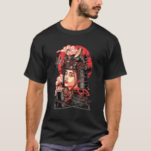 Samurai Girl Japanese Tattoo Warrior Woman Katana T-Shirt