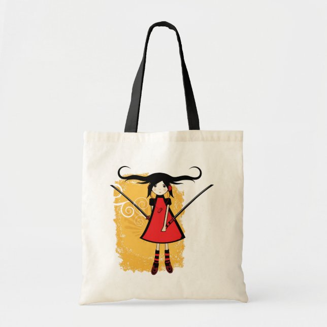 Samurai Girl Tote Bag (Front)