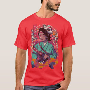 Samurai Girl Warrior Woman Bushido Code Japan  (2) T-Shirt