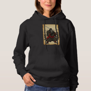 Samurai Gorilla Japanese Art Anime (On Back) Hoodie