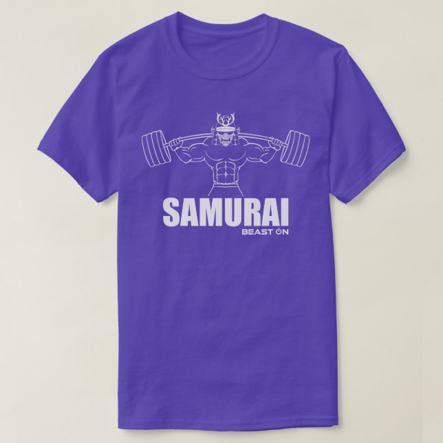 SAMURAI Gym Beast ON Gym Motivation Fitness Saying T-Shirt (Design Front)