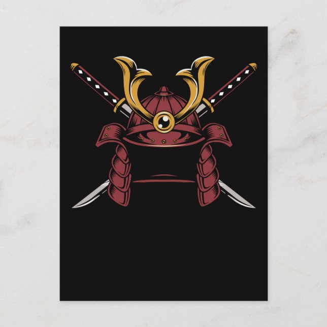 Samurai Helmet Japanese Samurai Warrior Postcard (Front)