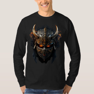 Samurai Helmet Warrior Bushido Oni Mask Japanese C T-Shirt