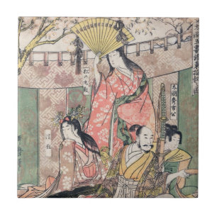 Samurai Hideyoshi and Wives Kitagawa Utamaro Ceramic Tile