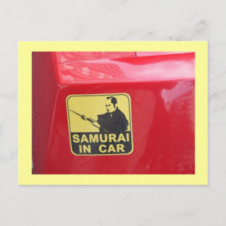 Samurai In Car Postcard