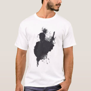 Samurai Ink Silhouette Dark Warrior Art T-Shirt