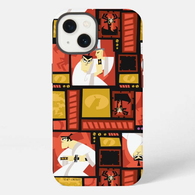 Samurai Jack & Aku Character Art Panel Pattern iPhone Case (Back)