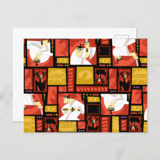 Samurai Jack & Aku Character Art Panel Pattern Postcard