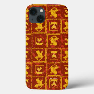 Samurai Jack & Aku Golden Silhouette Tile Pattern iPhone 13 Case