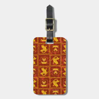 Samurai Jack & Aku Golden Silhouette Tile Pattern Luggage Tag