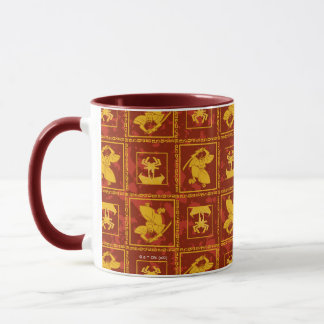 Samurai Jack & Aku Golden Silhouette Tile Pattern Mug