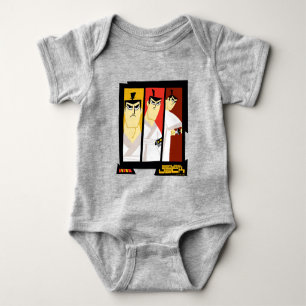 Samurai Jack Character Tri-Panel Futuristic Frame Baby Bodysuit