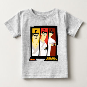 Samurai Jack Character Tri-Panel Futuristic Frame Baby T-Shirt