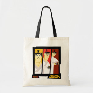 Samurai Jack Character Tri-Panel Futuristic Frame Tote Bag