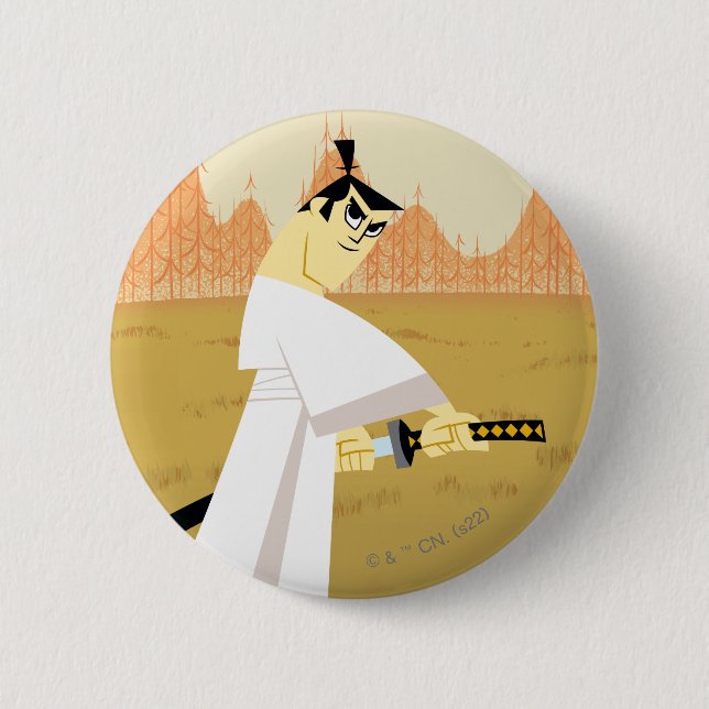 Samurai Jack Drawing Sword 6 Cm Round Badge (Front)