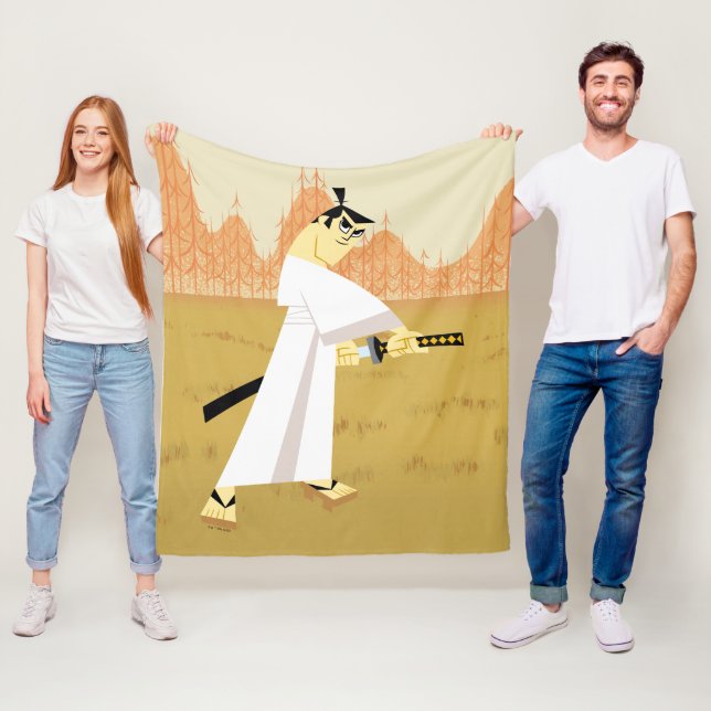 Samurai Jack Drawing Sword Fleece Blanket (In Situ)