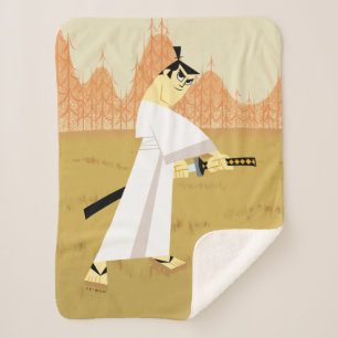 Samurai Jack Drawing Sword Sherpa Blanket