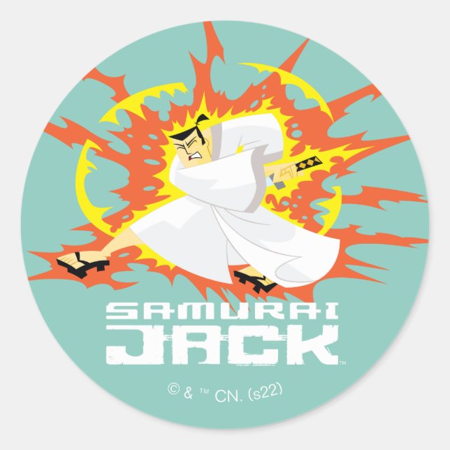 Samurai Jack Energy Graphic Classic Round Sticker (Front)