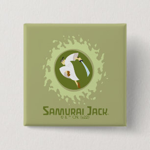 Samurai Jack Leaping Graphic 15 Cm Square Badge