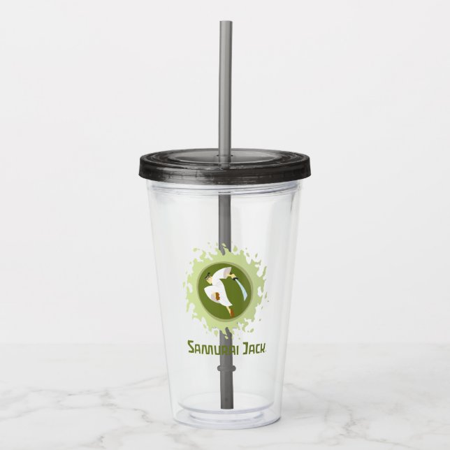 Samurai Jack Leaping Graphic Acrylic Tumbler (Front)