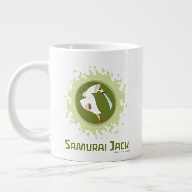 Samurai Jack Leaping Graphic Large Coffee Mug (Left)