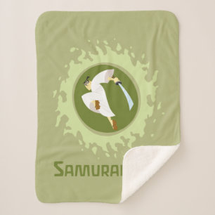 Samurai Jack Leaping Graphic Sherpa Blanket