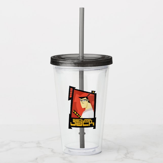 Samurai Jack Smiling Futuristic Frame Graphic Acrylic Tumbler (Front)