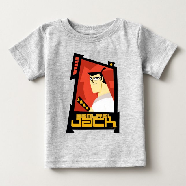 Samurai Jack Smiling Futuristic Frame Graphic Baby T-Shirt (Front)