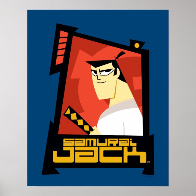 Samurai Jack Smiling Futuristic Frame Graphic Poster (Front)