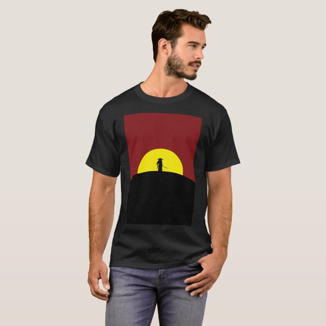 Samurai Jack Sun Red Yellow Black Modern T-Shirt (Front Full)