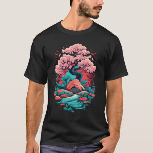 Samurai Japanese Art Cherry Blossom Sakura Graphic T-Shirt