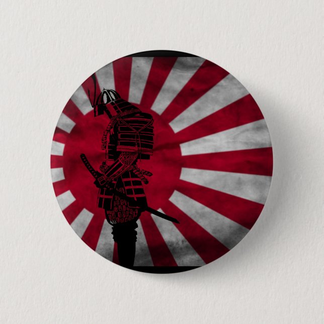 Samurai Japanese flag 6 Cm Round Badge (Front)