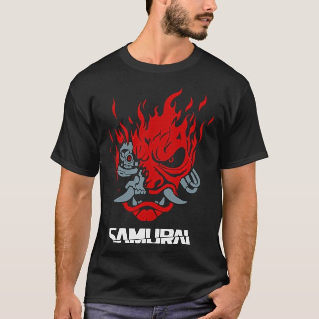 Samurai Japanese Gaming 2077 Art Game Style retro  T-Shirt (Front)