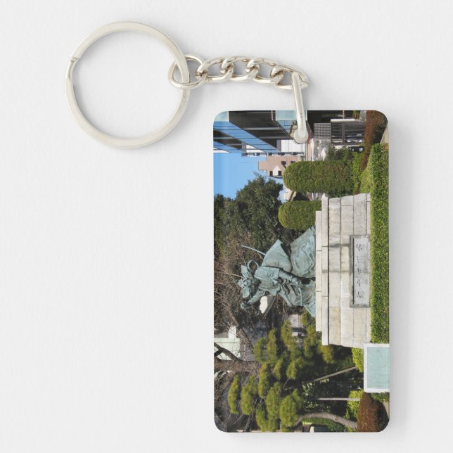 Samurai Kamakura Gongoro Kagemasa Kabuki Statue Key Ring (Front)