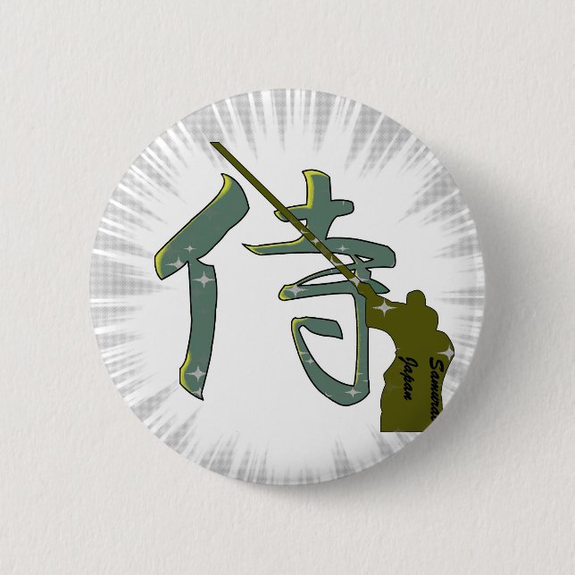 Samurai Kanji 6 Cm Round Badge (Front)