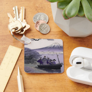 Samurai Keychain Mount Fuji Japanese Art