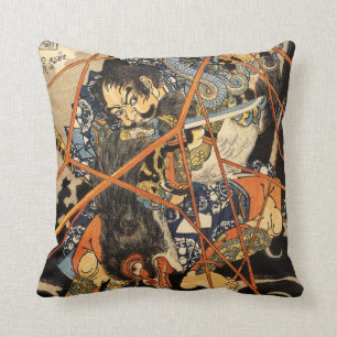 Samurai killing a Monster Cushion
