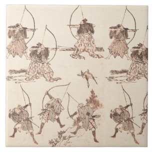 SAMURAI MASATSURA IS FIGHTING IN SHOWER OF ARROWS CERAMIC TILE