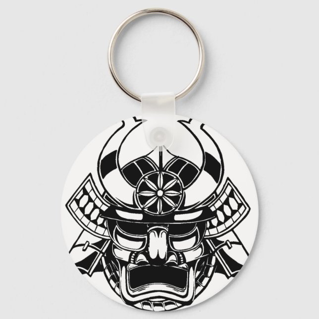 Samurai Mask Japan Key Ring (Front)