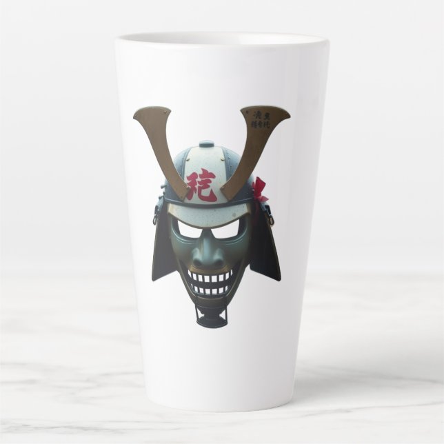 Samurai mask latte mug (Front)