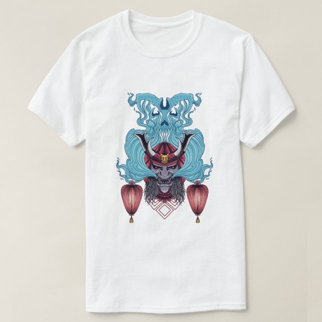 Samurai Mask with Ghost T-Shirt (Design Front)