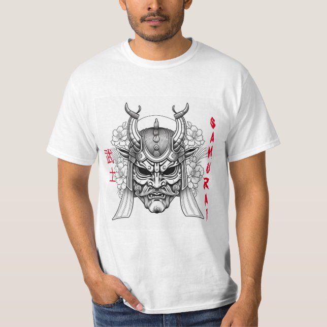 Samurai Masks Craft Coloring In  T-Shirt (Front)
