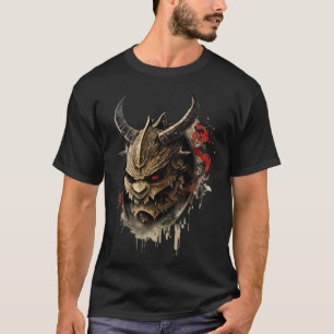 Samurai Monster Warrior Bushido Oni Mask Japanese T-Shirt
