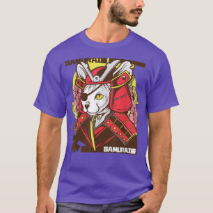 Samurai Ninja Cat Kawaii Tattoo Graphic T-Shirt