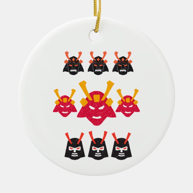 Samurai Nippon Ceramic Ornament (Front)
