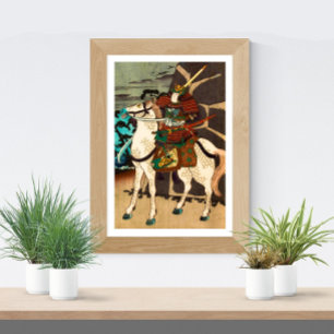 Samurai On Horseback by Kuniyoshi Poster